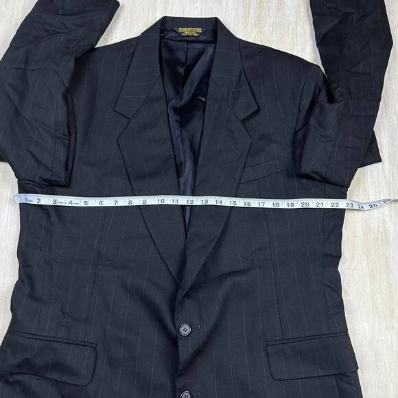 Bachrach Pinstripe 100% Worsted Wool 3 Button Men's Business Blazer Jacket 44L - Picture 9 of 13